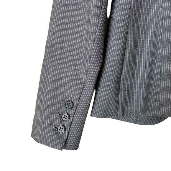 Theory Wool Gray Blazer Jacket Slim Fit Size 0 - Picture 4 of 8
